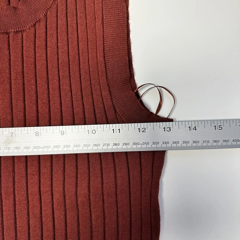 AND‎ NOW THIS Brown Ribbed Sleeveless Top, Size Medium - Picture 5 of 7